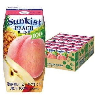 Morinaga Sunkist 100% Peach Blend, (200 ml) 