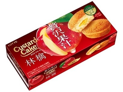 Lotte Custard Cake - Luxury Apple Juice
