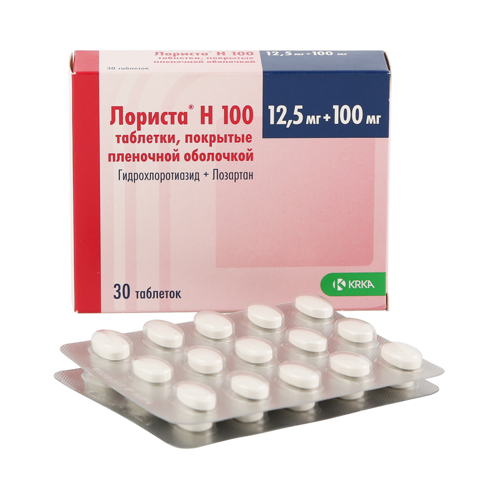 Лориста Н100 100мг/12.5мг №28 - бүрхүүлтэй шахмал